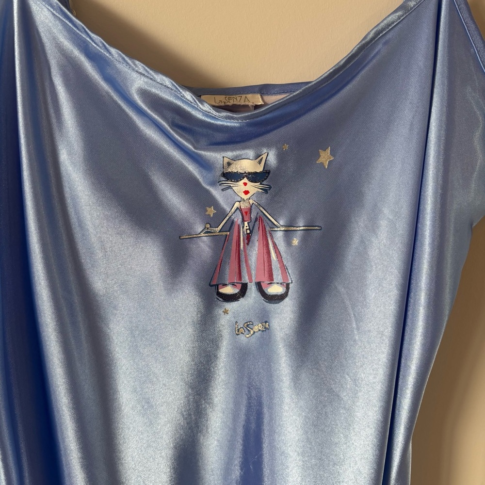 Y2K La Senza Blue Nightgown / Cat Slip Dress 🩵🐈 - Picture 4 of 9